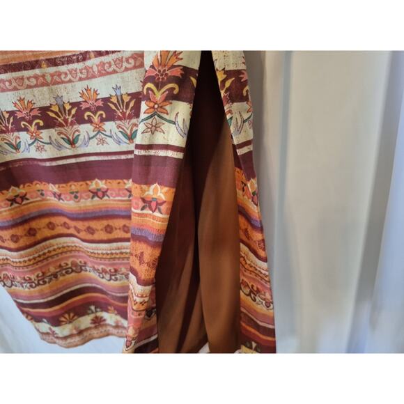 Anthro New W/Tag Maison Tara Spice Paprika Orange Geo Top Skirt Set US 14 - Picture 10 of 12